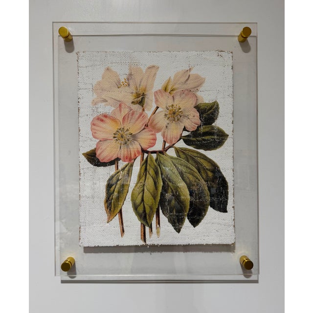Pink and Cream Flowers - Hand Textured Pink Flowers For Sale - Image 10 of 10