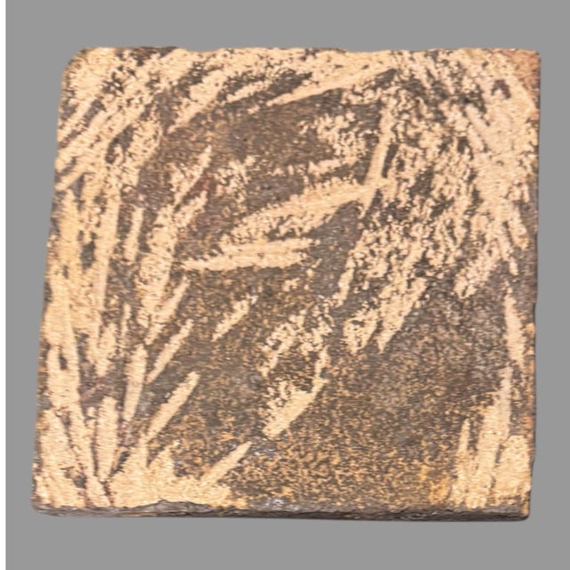 Vintage Mission Arts & Crafts Style Blue Decorated Art Pottery 6" Tile In good original condition showing some typical...