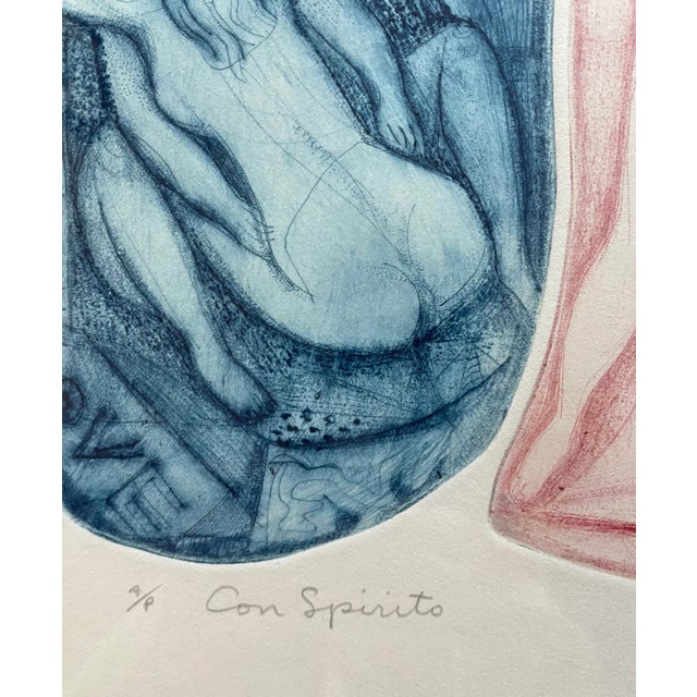 Rare Pencil Signed Artist Proof Irving Amen “Con Spirito” Colored Etching. 4/P For Sale In San Francisco - Image 6 of 9