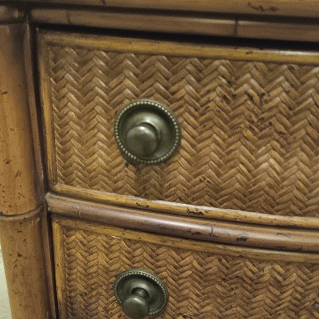 Mid 20th Century Tommy Bahama Lexington Home Bamboo and Wicker Side Table/Nightstand For Sale - Image 13 of 18