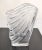 1970s Art Deco Style Fluted Fan Shaped Heavy Crystal Vase French Art Vannes Style For Sale - Image 12 of 12