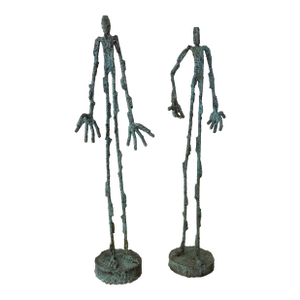 Early 21st Century Bronze Artist Made Brutalist Style Sculpture- A Pair