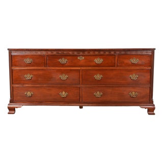 Baker Furniture Chippendale Carved Mahogany Seven-Drawer Dresser or Chest of Drawers For Sale
