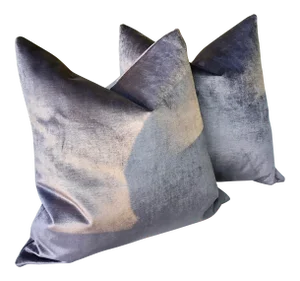 Lavender Velvet Down Filled Pillows - a Pair, 21”
