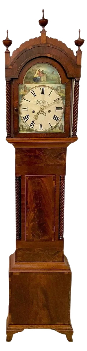 Antique George III Mahogany Longcase Clock by Dan Williams for Crickhowell