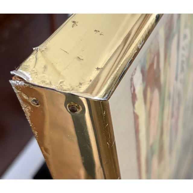 Large Mid Century Printed Silk Wall Hanging of Mallard Ducks in a Pond, Framed, Signed For Sale - Image 10 of 13