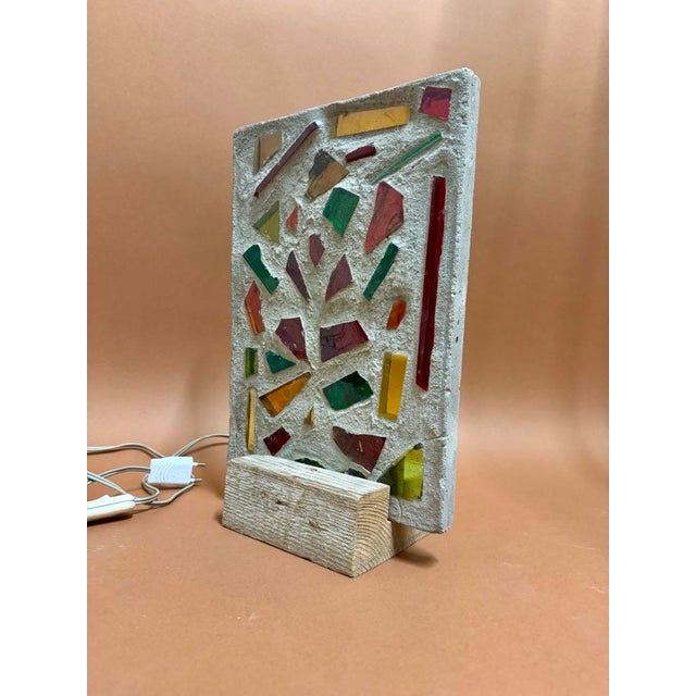 1960s Concrete & Glass Table Lamp from Avoinet, 1970 For Sale - Image 5 of 12