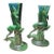 Royal Haeger Pottery Leaping Gazelle ~ Green Pottery Vase [ Pair] 1950s For Sale