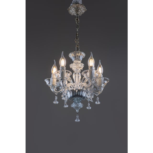 Mid-Century Modern Vintage Art Deco Murano Glass Chandelier by Flavio Poli for Seguso, 1950s For Sale - Image 3 of 13