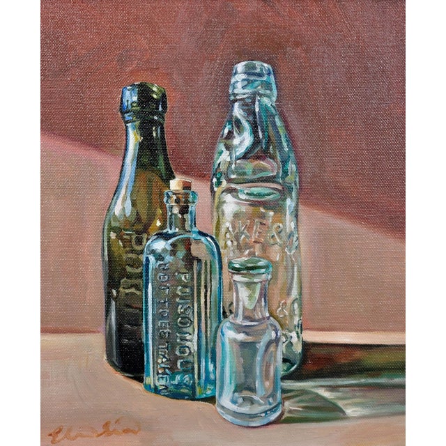 Elin Sian Blake, Chemist Shop Bottle, Oil Painting, 21st Century For Sale - Image 6 of 18