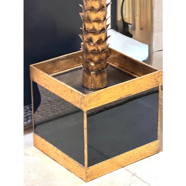 Monumental Pair of Maison Jansen Gilt Metal Palm Tree Floor Lamps For Sale - Image 10 of 16