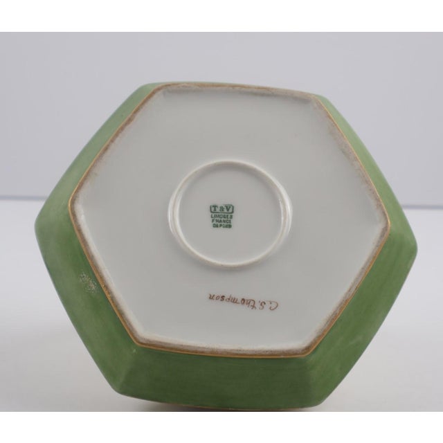 Early 20th Century Antique T&v Limoges Hand-Painted Violet Basket Signed c.s. Thompson For Sale - Image 5 of 8