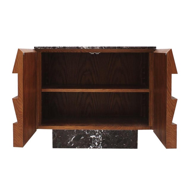 Modern Sideboards in Wood with Burgundy Marble Top, Italy, 2000, Set of 2 For Sale - Image 6 of 12