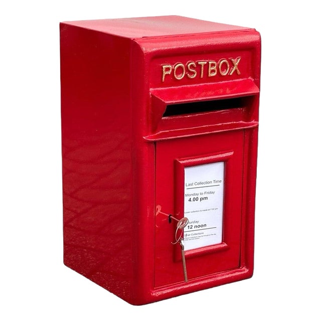 Vintage Post Box in Bright Red For Sale