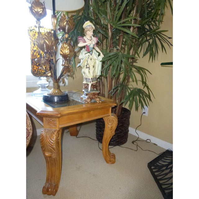 Beautiful Antique Hand Painted German Porcelain Woman Statue Made in 1902 Measurements: 22"H x 8 1/2" L x 8 1/2"W...