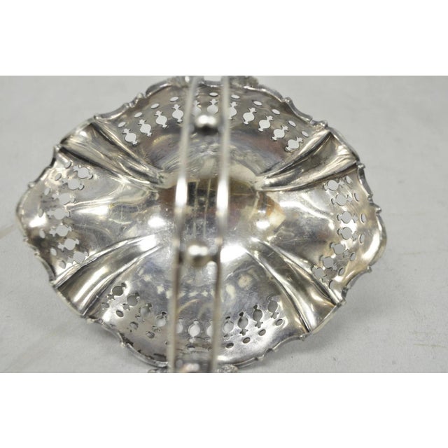 Antique Wallace Bros Victorian Silver Plated Reticulated Small Basket Nut Dish For Sale - Image 10 of 15