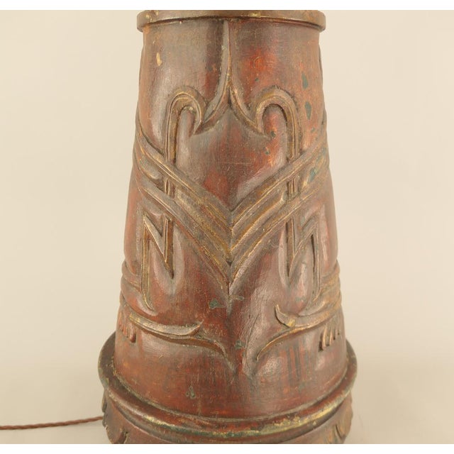 Brown Large Foyer Floor Lamp in Wood and Bronze, Budapest, 1900s For Sale - Image 8 of 18