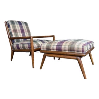 Robsjohn Gibbings for Widdicomb Chair and Ottoman For Sale