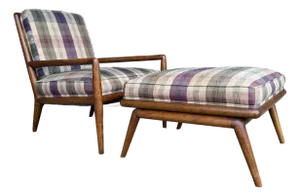 Robsjohn Gibbings for Widdicomb Chair and Ottoman