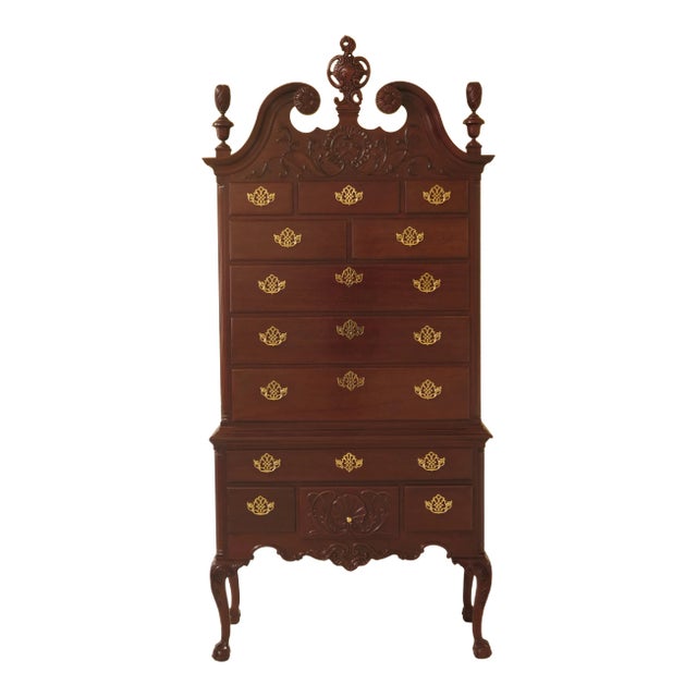 1980s Vintage Councill Craftsmen Chippendale Mahogany Highboy Chest For Sale