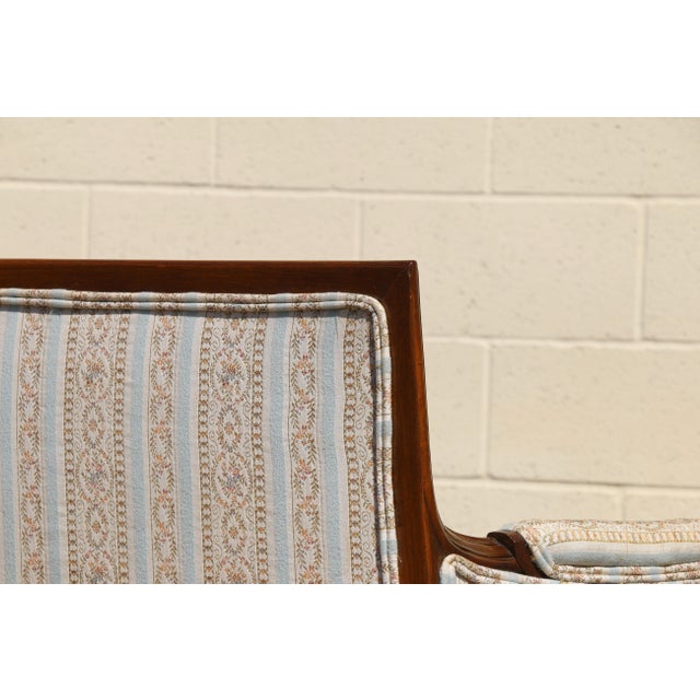 Pair of Antique French Louis XVI Style Upholstered Loveseats, Circa 1950s For Sale - Image 13 of 18