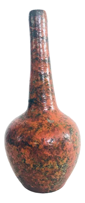 Midcentury Art Studio Pottery Tall Fluted Hooped Vase, 1960s