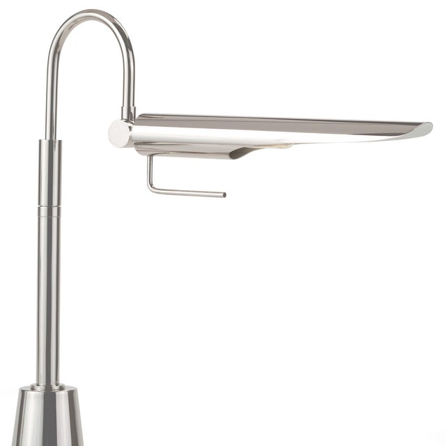 Its aerodynamic design with an adjustable shade, evoking a bird-like silhouette, makes this lamp a functional piece of...