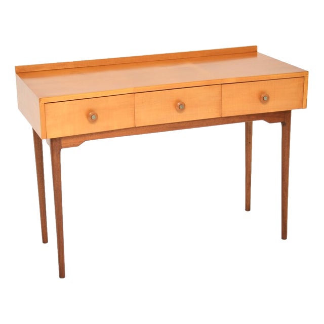 Vintage Console Table in Satinwood, 1950s For Sale