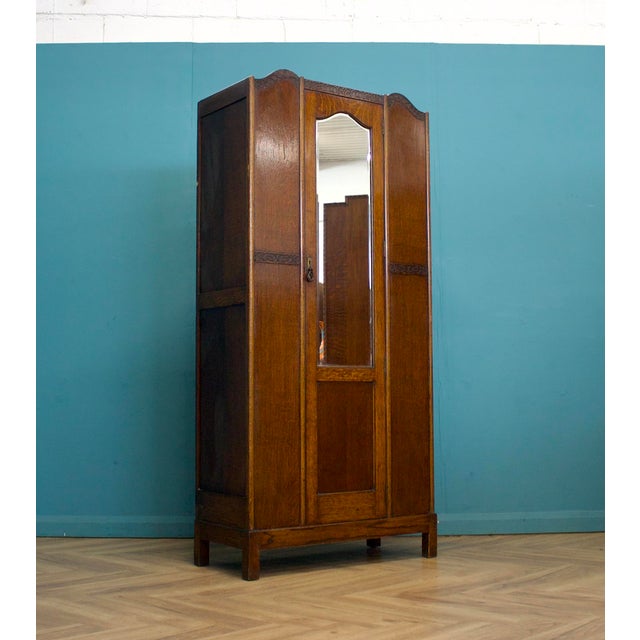 Vintage Art Deco Oak Hall Cupboard, 1930s For Sale - Image 9 of 9