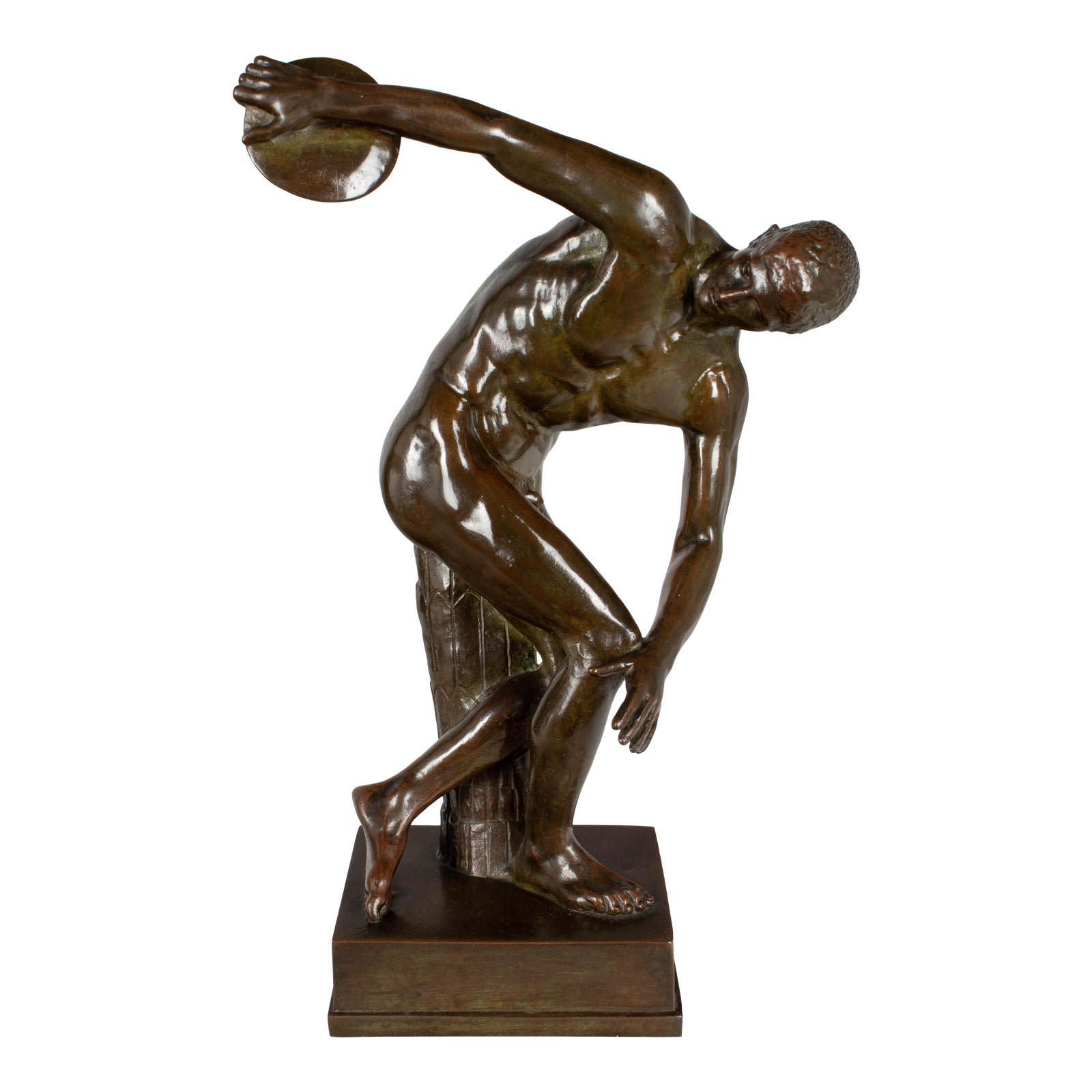 19th Century French Bronze Discus Thrower Sculpture Chairish