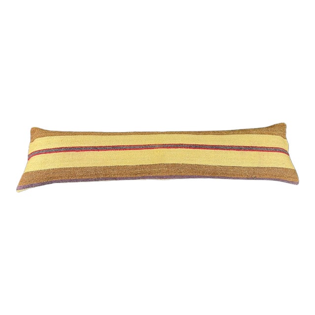 Turkish Hemp Pillow Cushion Natural Beige Brown Cushion Cover 12x46 For Sale