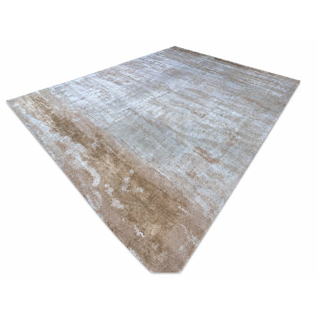 Rh Suvali Silk & Wool Rug – 10' × 14' Wheat Multi | 90% Silk | Hand-Knotted | 84 Persian Knots Per Square Inch For Sale - Image 12 of 18