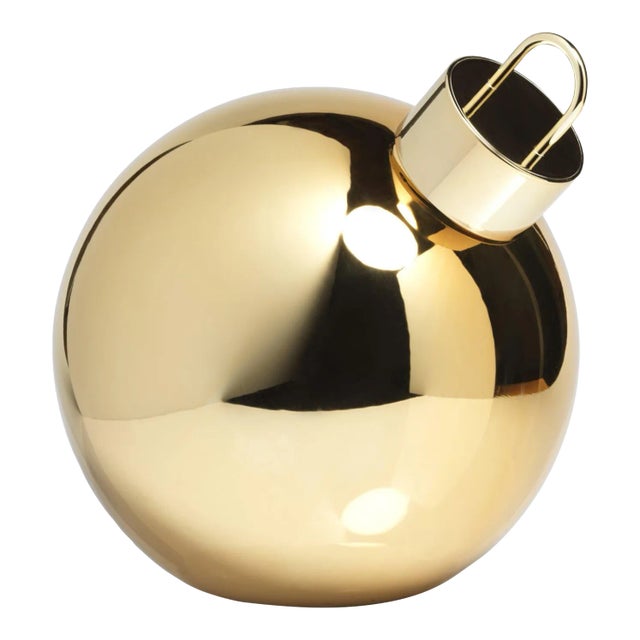 LED Oversized 11.75" Gold Glass Ball Ornament For Sale