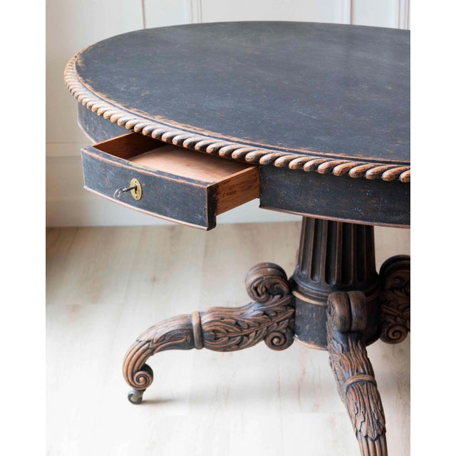 Traditional Swedish 19th Century Empire Oval Center Table, circa 1830 For Sale - Image 3 of 11