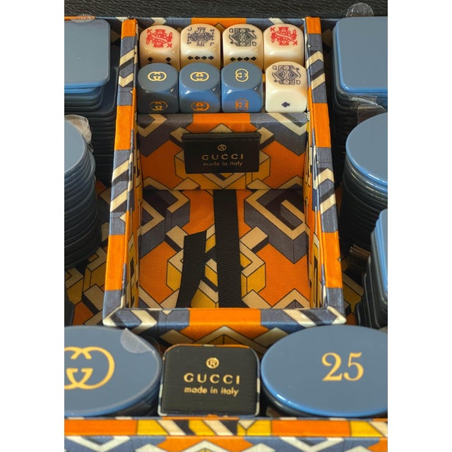 GUCCI Geometric G Briefcase Poker Card Game Set For Sale - Image 11 of 12