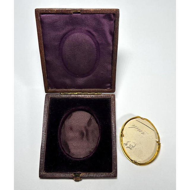 Animal Skin Antique Miniature Portrait Painting of Gentleman in Original Presentation Case For Sale - Image 7 of 10