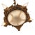 1920 Gemetric Art Deco Brass Five Light Circular Chandelier W Dome Light & Chain For Sale - Image 4 of 6