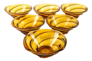 Vortex Dessert Set by J. Drost, Ząbkowice Gospodarcza Huta, Poland, 1970s, Set of 6
