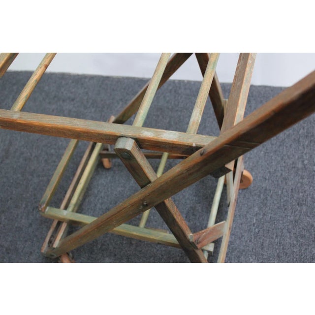 Early Oak Folding Grocery / Shopping Cart For Sale - Image 9 of 13