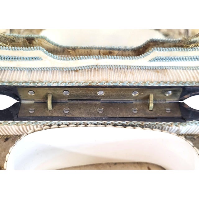 XXL Antique French Ebony Napoleon III Bronze & Sevres Plaque Vanity Jewelry Box For Sale - Image 12 of 15
