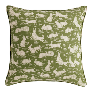 Cottontails Pillow Cover in Green, 20x20 Pillow