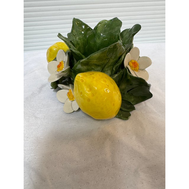 Capodimonte Lemon Candles Holders, Set of Two For Sale - Image 11 of 12