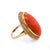 Mid-Century 18k Gold & 24.5 Ct Japanese Red/Orange Coral Cabochon Cocktail Ring For Sale - Image 11 of 12