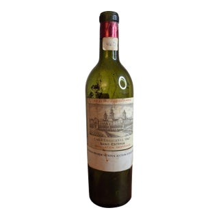 Vintage Empty 1947 Château Cos d'Estournel Wine Bottle - Heublein Rare Wine Auction For Sale