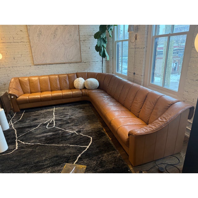 Late 20th Century Vintage Danish Leather Sectional For Sale - Image 5 of 10