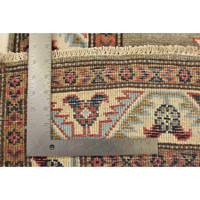 Kazak Runner 2’9” X 7’10” Brown Wool Tribal Hand-Knotted Oriental Rug For Sale - Image 12 of 12