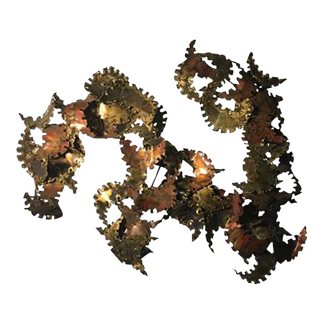 C. 1970s Silas Seandel Abstract Torch Cut Wall Sculpture For Sale