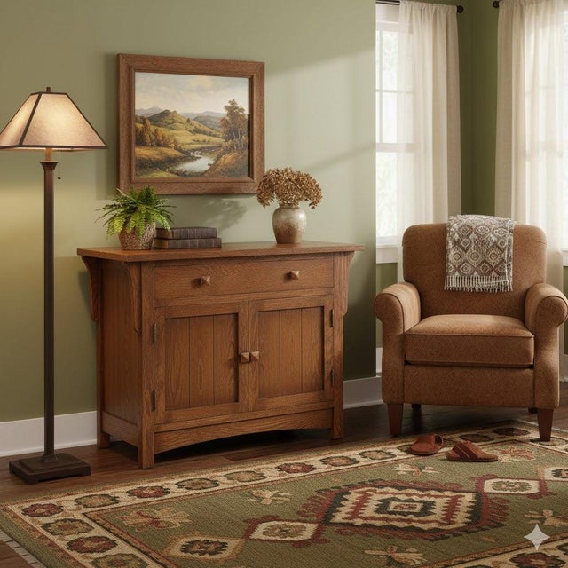 Mission Oak Cabinet - Walnut For Sale - Image 4 of 10