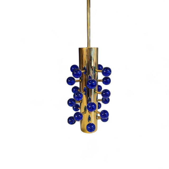 Not Yet Made - Made To Order Italian Table Lamps in Brass and Blue Murano Glass from Justfurnituress SRL, Set of 2 For Sale - Image 5 of 11