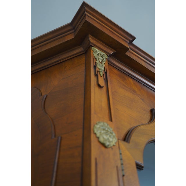 Vintage Large Georgian Style Walnut Bookcase Display Cabinet For Sale - Image 11 of 18